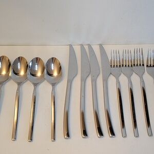 12 PCS Zwilling JA Henckels OPUS Glossy 18/10 Stainless Knives Forks Spoons